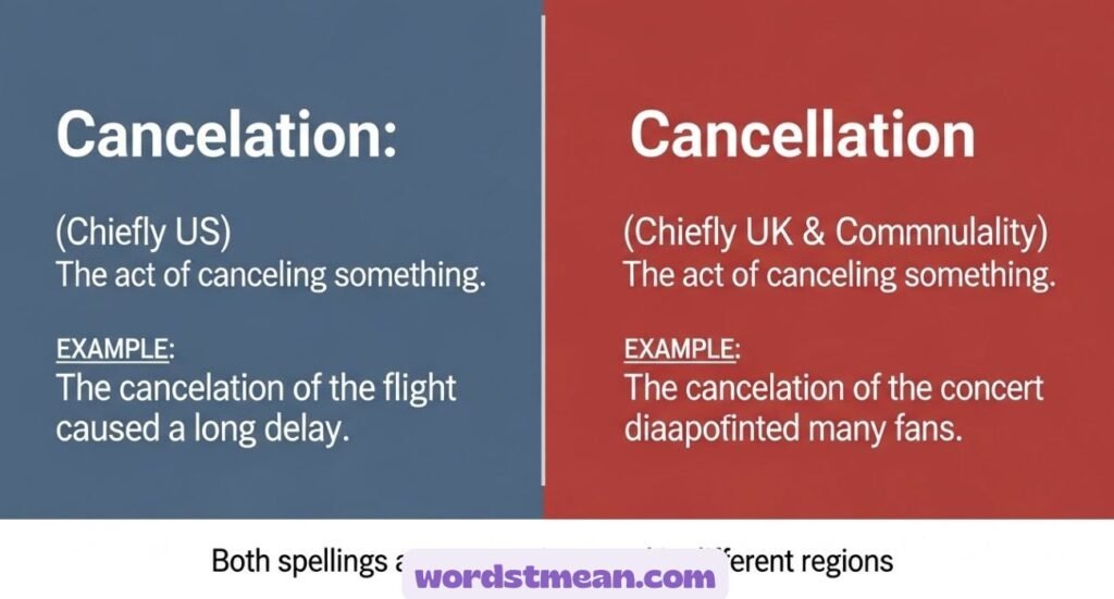 Cancelation or Cancellation