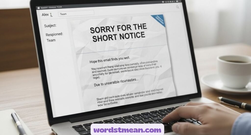 Sorry for the Short Notice in an Email"