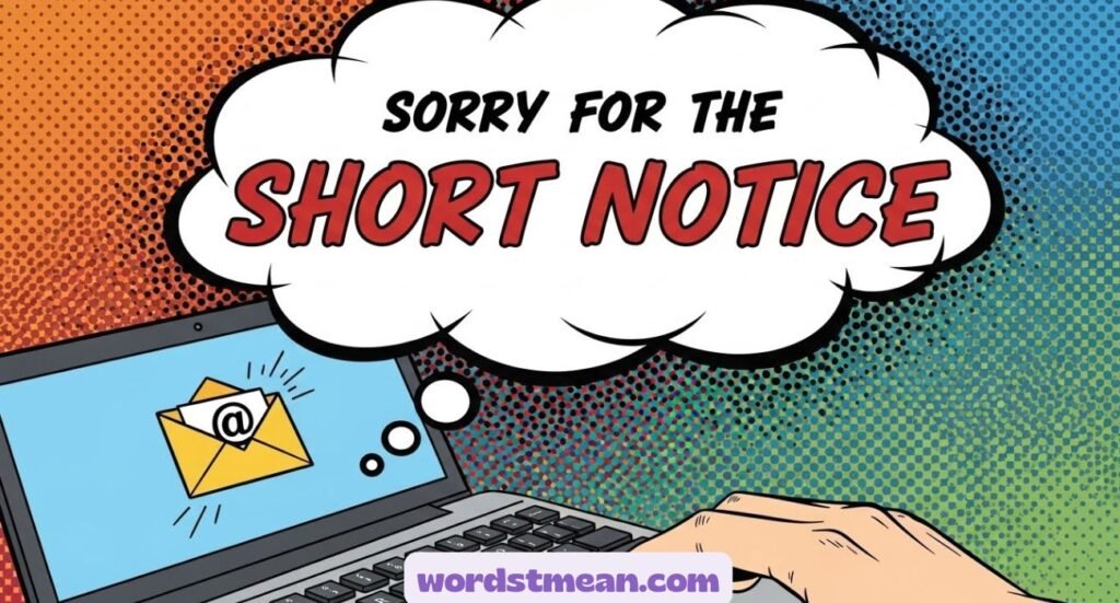 Sorry for the Short Notice in an Email"