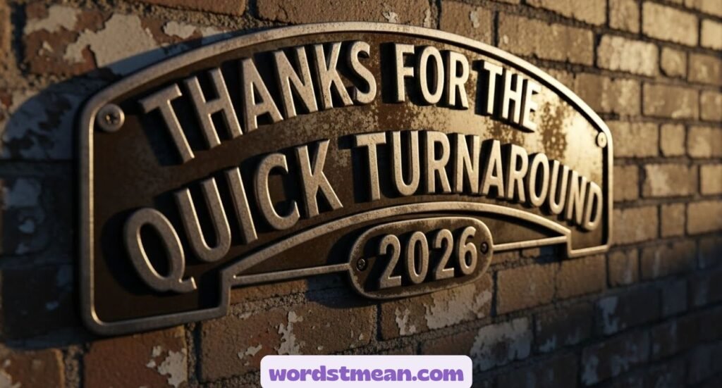 Thanks for the Quick Turnaround 2026