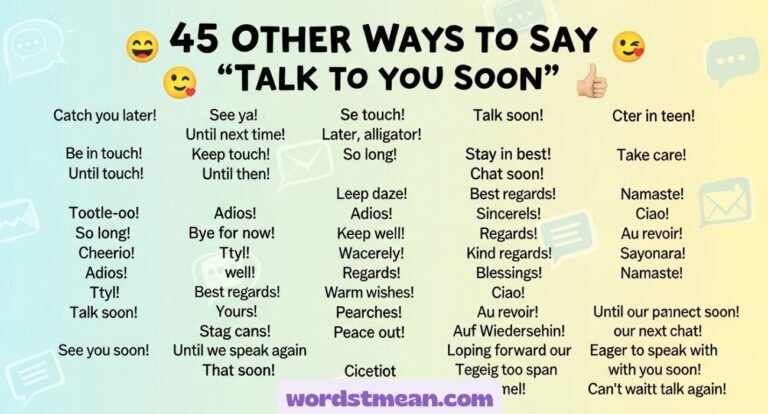 Other Way to Say “Talk to You Soon”