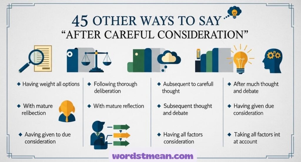 Other Ways to Say “After Careful Consideration”