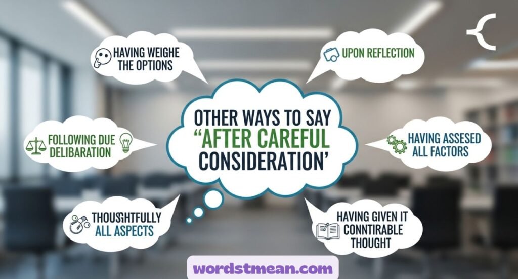 Other Ways to Say “After Careful Consideration”