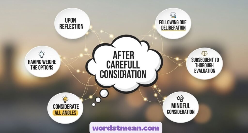 Other Ways to Say “After Careful Consideration”