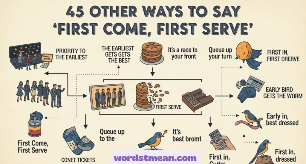Other Ways to Say “First Come, First Serve”