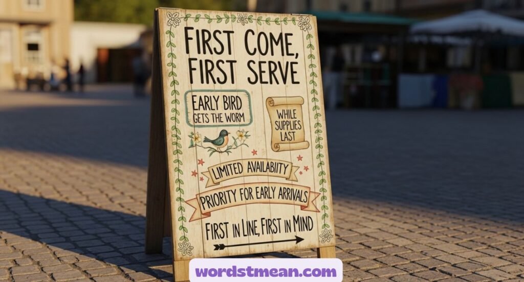 Other Ways to Say “First Come, First Serve”