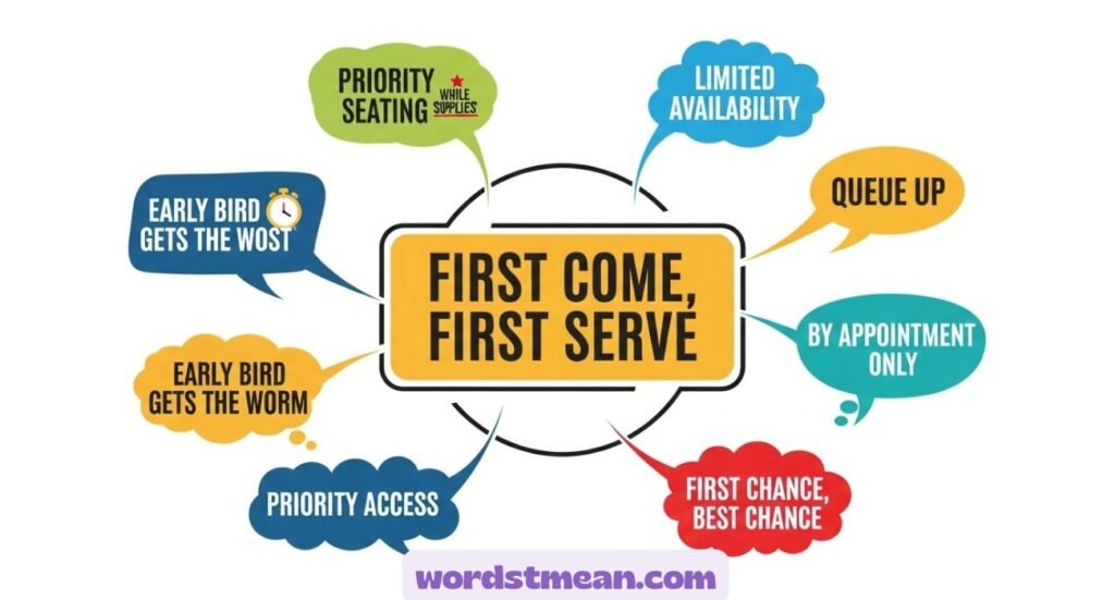 Other Ways to Say “First Come, First Serve”