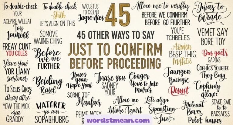 Other Ways to Say Just to Confirm Before Proceeding