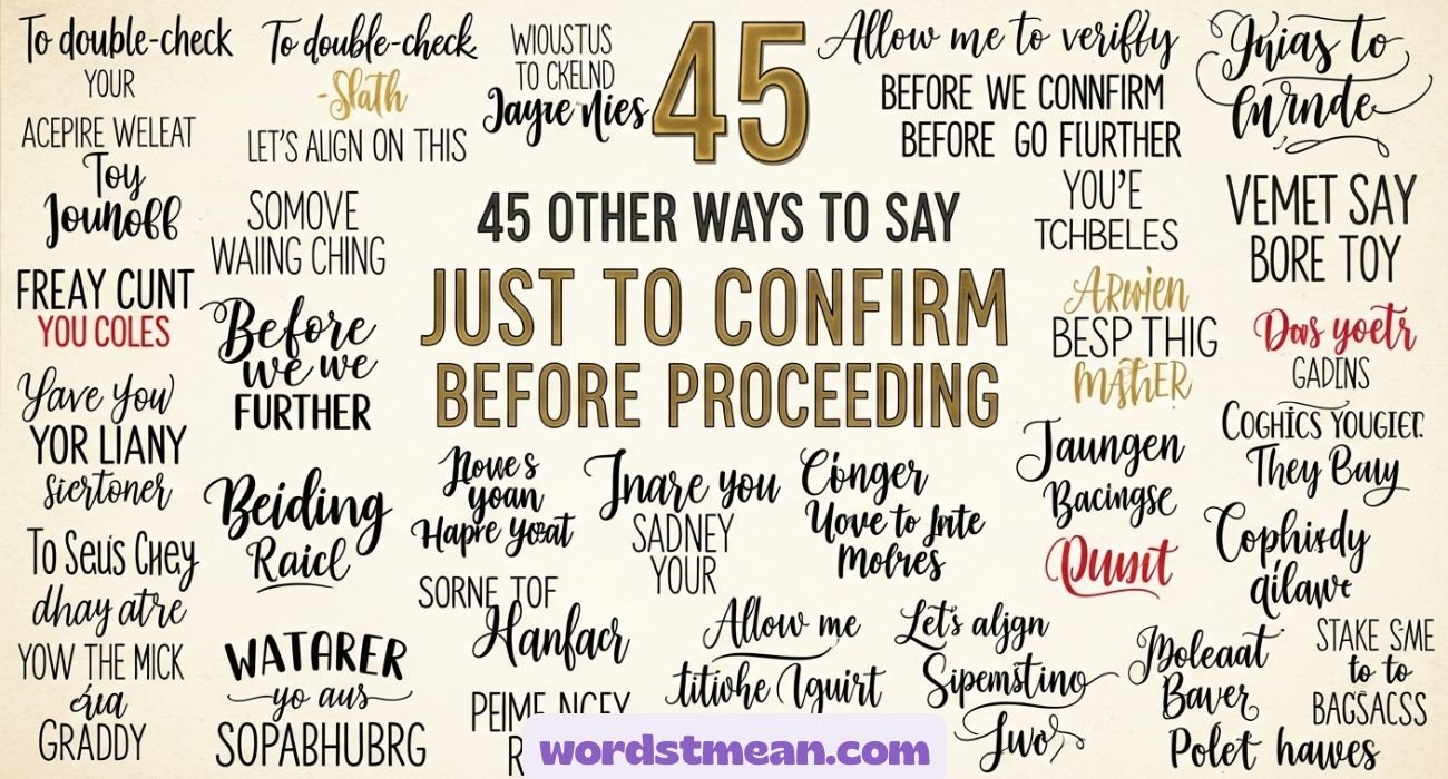 Other Ways to Say Just to Confirm Before Proceeding