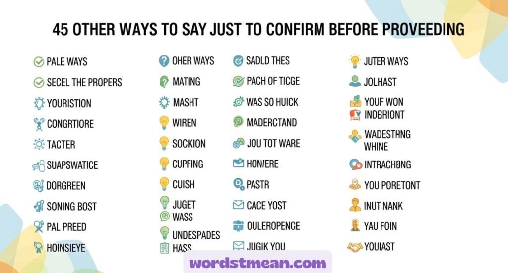 Other Ways to Say Just to Confirm Before Proceeding
