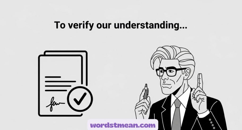 Other Ways to Say Just to Confirm Before Proceeding