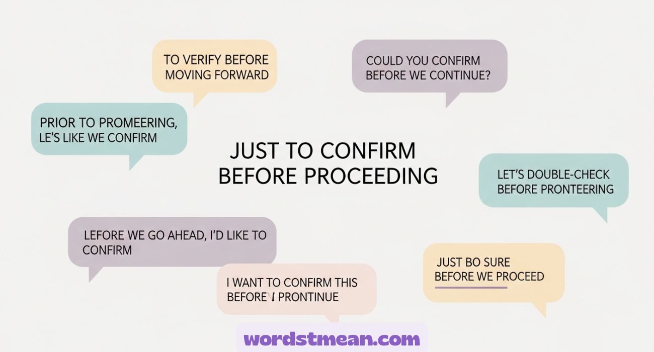 45 Other Ways to Say Just to Confirm Before Proceeding 🙂