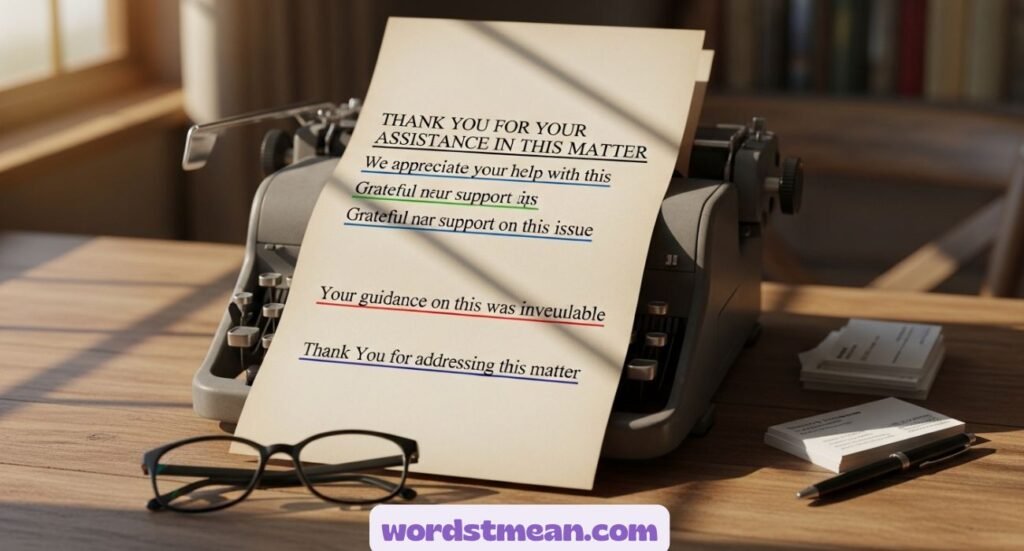Ways to Say “Thank You for Your Assistance in This Matter”