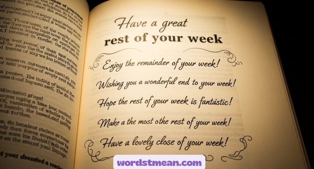 Other Ways to Say “Have a Great Rest of Your Week”
