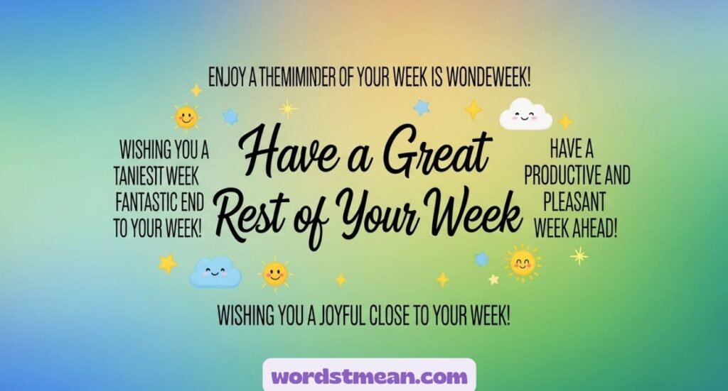 Other Ways to Say “Have a Great Rest of Your Week”