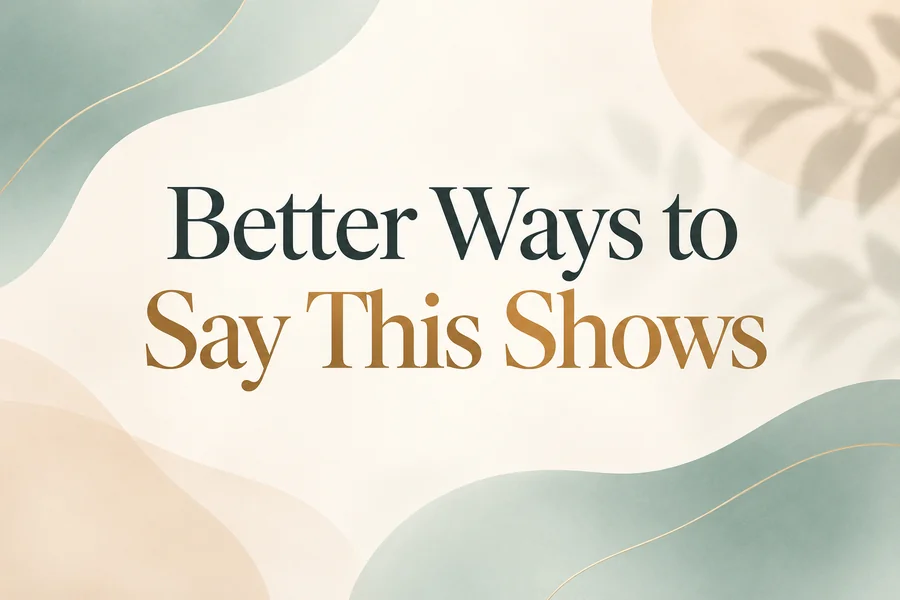 Better Ways to Say This Shows
